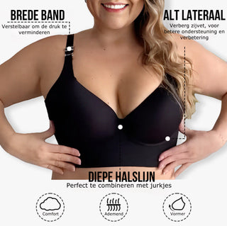 Sujetador push-up Yack Saint® – Espalda lisa y elevación en negro (2 unidades)