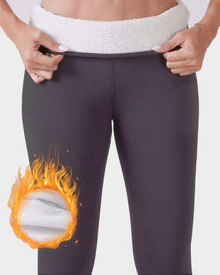 Effen Hoge Taille Legging met Thermovoering & Zakken