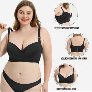 Sujetador push-up Yack Saint® – Espalda lisa y elevación en negro (2 unidades)