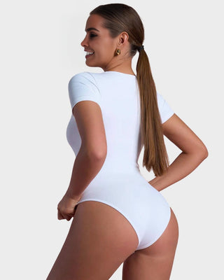Yack Saint® Bodysuit met Vierkante Hals en Korte Mouwen – Strak en Vormend