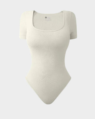 Yack Saint® Bodysuit met Vierkante Hals en Korte Mouwen – Strak en Vormend