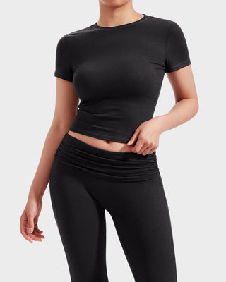 Dames 2-Delige Loungewear Set: Top & Flared Broek