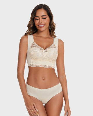 Sujetador de encaje elástico con detalles recortados