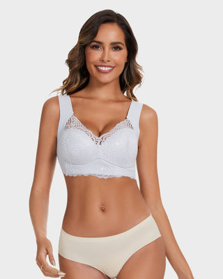 Sujetador de encaje elástico con detalles recortados