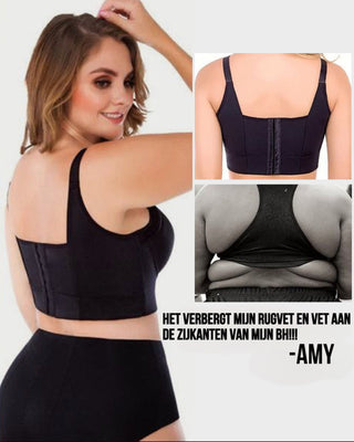 Sujetador push-up Yack Saint® con efecto alisador de espalda – Negro + Beige (pack de 2)