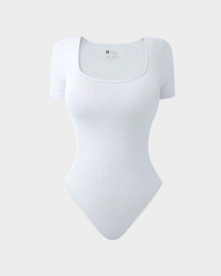Yack Saint® Bodysuit met Vierkante Hals en Korte Mouwen – Strak en Vormend