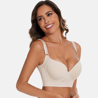 Sujetador push-up Yack Saint® – Espalda lisa y elevación en color beige (2 unidades)