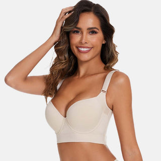 Sujetador push-up Yack Saint® – Espalda lisa y elevación en color beige (2 unidades)