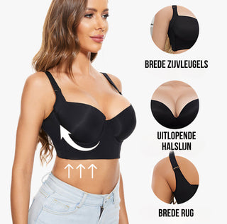 Sujetador push-up Yack Saint® – Espalda lisa y elevación en negro (2 unidades)