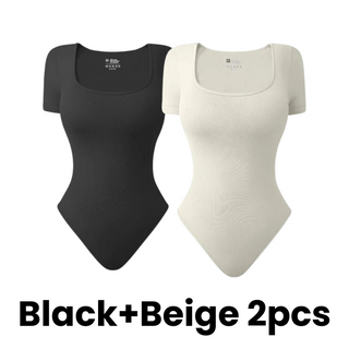 Yack Saint® Bodysuit met Vierkante Hals en Korte Mouwen – Strak en Vormend