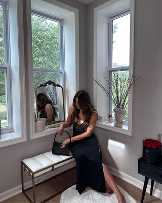 Maxi Jurk met Diepe V-Hals, Hoge Split & Ingebouwde Shapewear