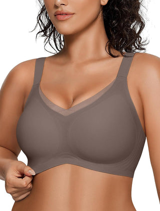 Dames Beugelloze Bralette met V-Mesh – Comfort & Ondersteuning