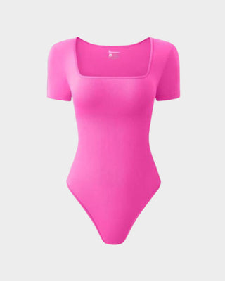 Yack Saint® Bodysuit met Vierkante Hals en Korte Mouwen – Strak en Vormend