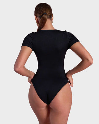 Yack Saint® Bodysuit met Vierkante Hals en Korte Mouwen – Strak en Vormend