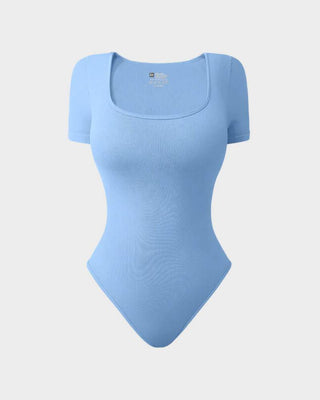 Yack Saint® Bodysuit met Vierkante Hals en Korte Mouwen – Strak en Vormend