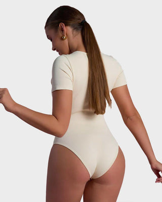 Yack Saint® Bodysuit met Vierkante Hals en Korte Mouwen – Strak en Vormend