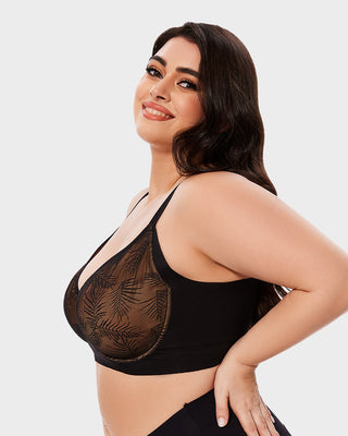 Bladkant Push-Up BH met Volledige Bedekking – Ongevoerd