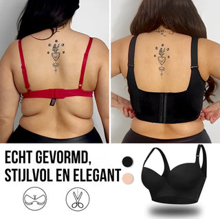 Sujetador push-up Yack Saint® – Espalda lisa y elevación en negro (2 unidades)