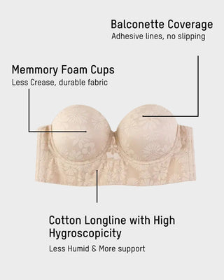 Gladmakende Kant Longline Straploze Beugel-BH