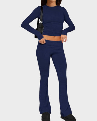 Dames 2-Delige Loungewear Set: Top & Flared Broek