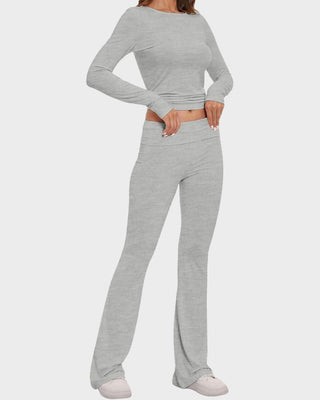 Dames 2-Delige Loungewear Set: Top & Flared Broek