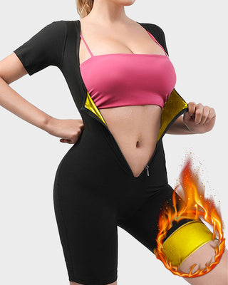 Mono de fitness para mujer con cremallera y efecto estimulante del sudor