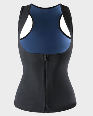 Sauna Tanktop met Rits en Open Borstgedeelte