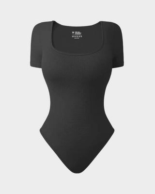 Yack Saint® Bodysuit met Vierkante Hals en Korte Mouwen – Strak en Vormend