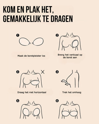 Sujetador push-up invisible con tira adhesiva y cierre delantero (2 pares)