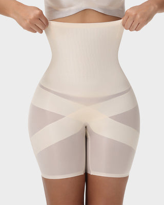 High-Waist Cross Compression Shaping Shorts – Voor Een Strakker, Gladder Silhouet