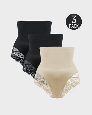 High-Waist Naadloze Kant Shaping Slip (3 Pack)