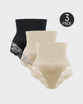 High-Waist Naadloze Kant Shaping Slip (3 Pack)