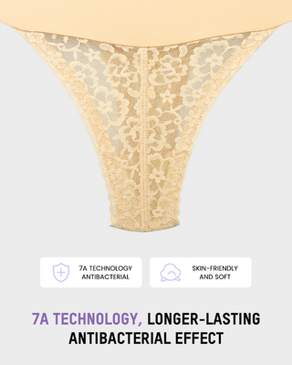 Hoge Taille Naadloze Shapewear Strings met Kant (2-pack)