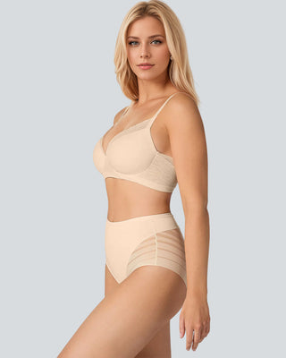 Naadloze Ademend Kant Mid-Rise Slipjes