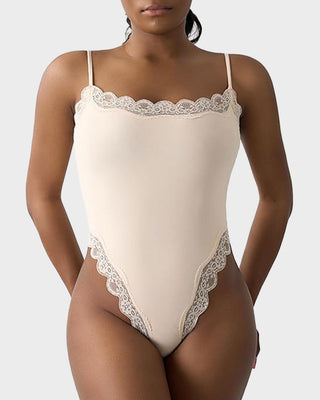 Kantafgewerkte Sculpting String Bodysuit
