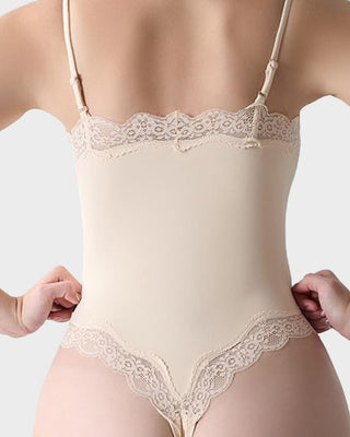 Kantafgewerkte Sculpting String Bodysuit