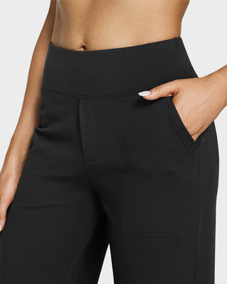 Pantalones de yoga de cintura alta y pierna ancha Losse – Estilo ejecutivo