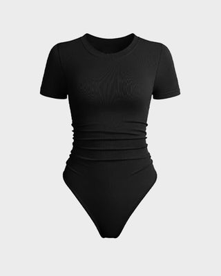 Naadloze Bodysuit met Ronde Hals en Korte Mouwen