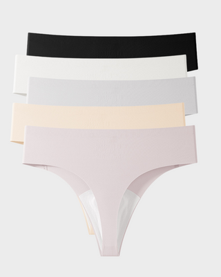 Tangas sin costuras con cubierta para el camel toe (paquete de 5)