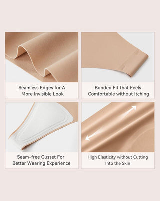 Tangas sin costuras con cubierta para el camel toe (paquete de 5)