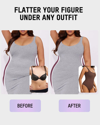 Shaping Bodysuit met Drukknoopsluiting en Driehoekige Halslijn