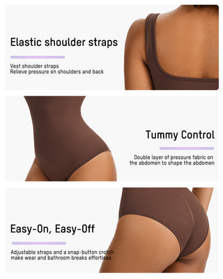 Shaping Bodysuit met Drukknoopsluiting en Driehoekige Halslijn