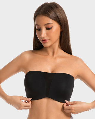 Strapless Bandeau BH met Volledige Dekking en Antisliplaag