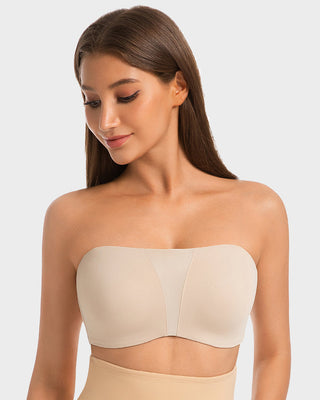 Strapless Bandeau BH met Volledige Dekking en Antisliplaag