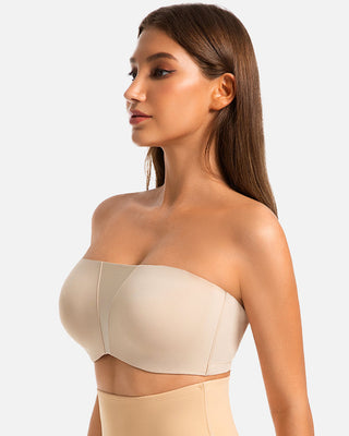 Strapless Bandeau BH met Volledige Dekking en Antisliplaag