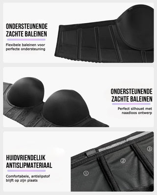 Sujetador sin tirantes con espalda baja