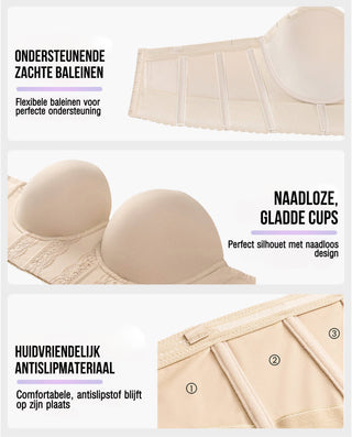 Sujetador sin tirantes con espalda baja