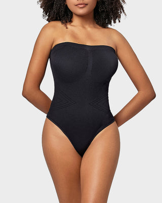 Naadloze Bandeau Shaping Bodysuit met Afneembare Bandjes