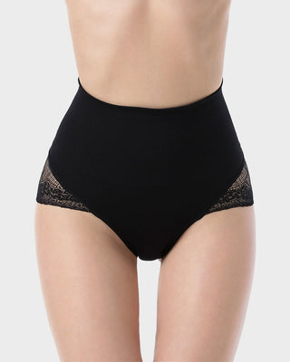 High Waist Tummy Control Kantafgewerkte Mesh Slip