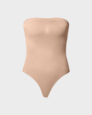 Naadloze Bandeau Shaping Bodysuit met Afneembare Bandjes